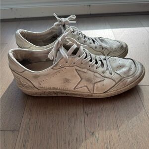 Golden Goose Deluxe Brand Ballstar Lace-Up Sneakers white size 10 US